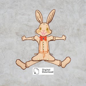 Jumping rabbit as a movable children's toy, decorative item, DIY craft fun or gift | SVG file for laser cutter