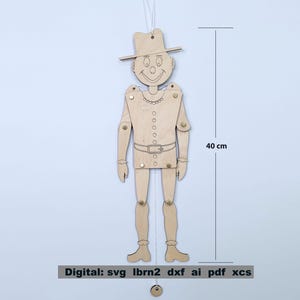 Jumping jack bambini, jack da salto, file per taglio laser, file vettoriale per il download, giocattolo divertente artigianale fai da te, data SVG per taglio laser