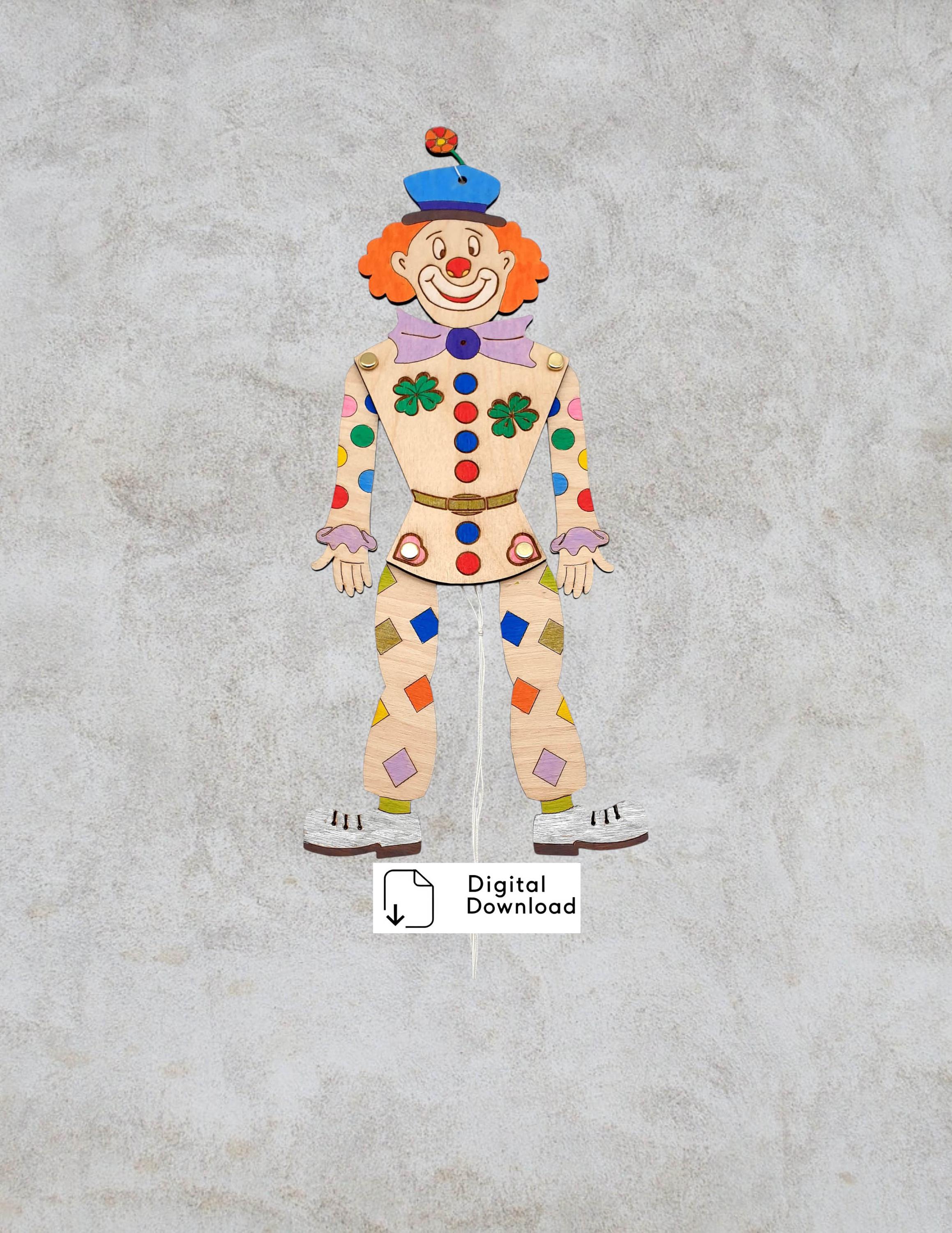 Deux têtes de marionnettes de clown vintage - Canada