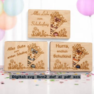 Regreso a la escuela, inscripción, primer día de clases, finalmente un escolar, archivo SVG para cortador láser, tarjeta para regalo de dinero, tarjeta de billete DIY