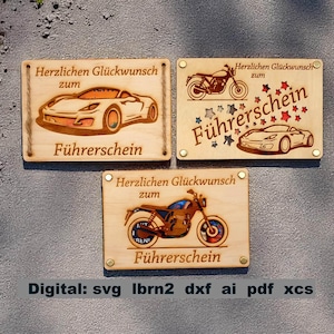 SVG Datei Führerscheingeschenk, Geldgeschenk zum Führerschein, Führerscheinüberraschung, Laserdatei, DIY Führerschein Glückwunsch