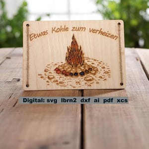 Carbón para quemar, tarjeta de regalo, porta tarjetas, porta cupones, porta billetes, archivo SVG para cortadora láser, tarjeta de dinero, tarjeta de cupón
