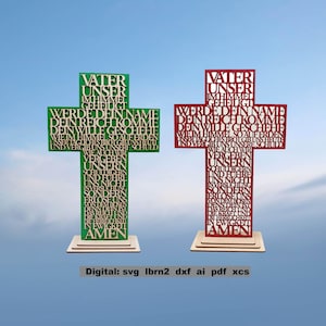 Onze Vader Gebed, Onze Vader Kruis, wanddecoratie, wanddecoratie, cadeau, religieuze decoratie, svg-bestand voor laser, communie, vormsel