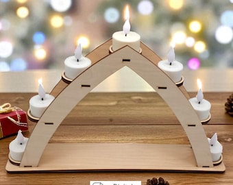 Schwibbogen Laser File Blank SVG | Schwibbogen SVG Template for Crafting | Laser Cut Christmas Arch Blank | File for Laser Cutters