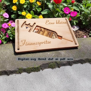 Pequeña inyección financiera, inyección de efectivo, regalo de cumpleaños, tarjeta de dinero, archivo SVG para cortadora láser, cumplidor de deseos, regalo de dinero DIY