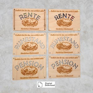 Pension greeting card, pension cash gift, pension voucher card, pension or retirement, laser file for download, farewell card