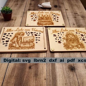 Vatertag, Geschenk, Kartenhalter, Gutscheinhalter, Vatertagsüberraschung, svg Datei für Lasercutter