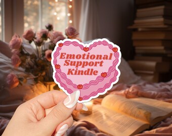 Emotional Support Kindle Sticker | Kindle Stickers, Bookish Stickers, Bookish Gift Ideas, Romantasy Reader, Bookworm, Smut, Coquette Sticker