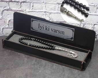 Name Tesbih made of natural stone with box