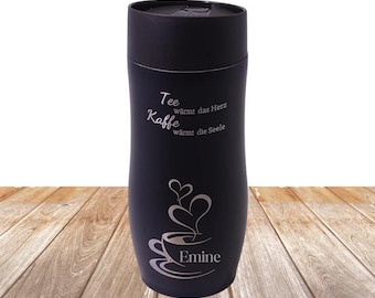 Personalisierte Bambus Thermobecher & Flasche mit Gravur - Thermobecher ' Bambus' mit Design 'Positive Attribute' - Etsy.de