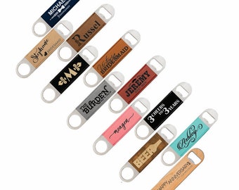 Personalized Leather Bottle Opener: Groomsmen Gift, Wedding Favor