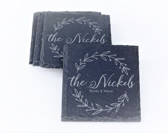 Slate coasters personalized slate coasters housewarming gift drink coasters personalized coaster monogram coasters, valentines free shipping