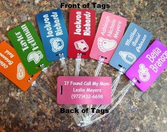 Baby diaper bag stroller laser engraved id luggage tags   free engrave front & back