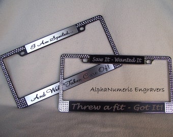 Custom Crystal License Plate Frame: Personalized Engraved Car Decor