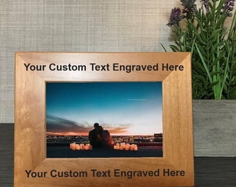 Personalized frame, custom engraved wood picture frame, gift for family, wedding frame, newlywed gift, 4x6, 5x7-  **free shipping**