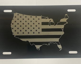 Usa flag license plate
