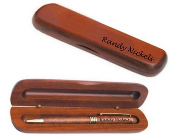 Laser engraved rosewood pen and box set - pick from 50 fonts or monogram option.   engraved personalized gift *****free shipping*****