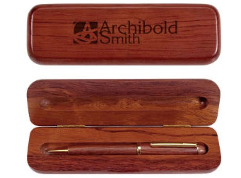 Laser Engraved Rosewood Pen and Box Set - Pick From 50 Fonts or ...