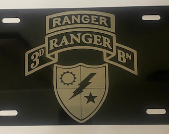 3rd ranger battalion license plate
