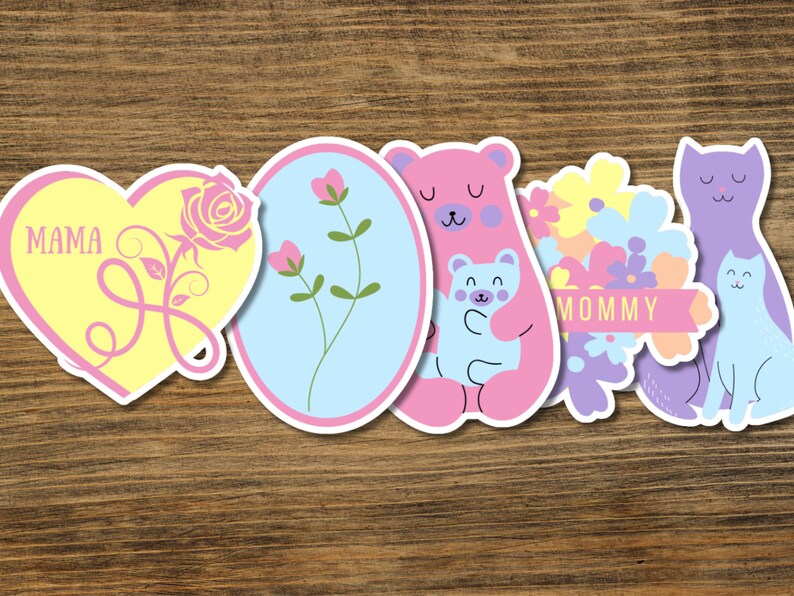 50 Printable Mother's Day Stickers PNG Mother's Day Gift for Mother - Etsy