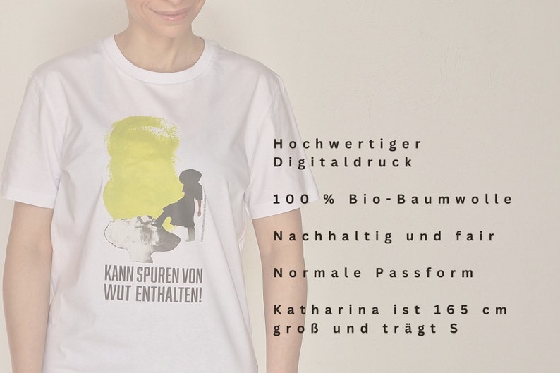 Shirt Kann Spuren von Wut enthalten aus 100 % Bio-Baumwolle Feminismus Shirt Unisex Organic Shirt Bild 2