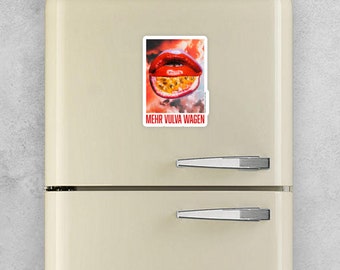 Sticker “Mehr Vulva wagen” (20 x 20 cm) – Feminismus Aufkleber – Sticker