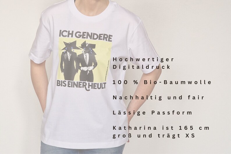 Shirt Ich gendere bis einer heult aus 100 % Bio-Baumwolle Feminismus Shirt Fuser Relaxed Shirt ST/ST Bild 2