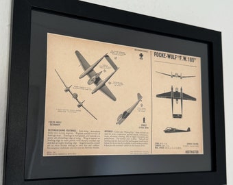 Original 1943 Fw 189 Recognition Diagram - A4 Size
