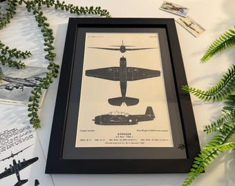 Original 1948 TBM-3 Avenger Recognition Diagram - A4 Size
