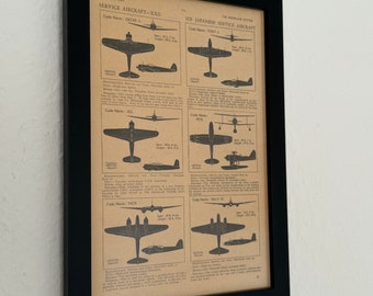 Original 1944 Japanese Aircraft Chart