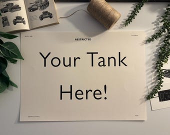 Custom Tank Recognition Poster - Made to Order - A3 Size