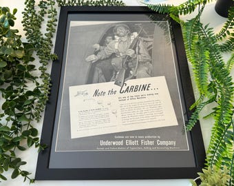 Original 1940s "Note The Carbine" Advertisement - A3 Size
