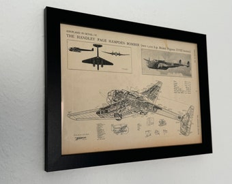 Original 1941 Handley Page Hampden Diagram - A4 Size