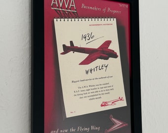 Original 1946 Whitley / Flying Wing Advertisement "Peacemakers of Progress" - A4 Size
