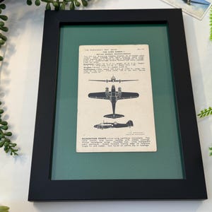 Cartão de reconhecimento de aeronave Avro Anson I original da década de 1940 - tamanho A5