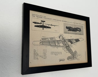 Original 1941 Vickers Wellesley Bomber Detail Diagram - A4 Size