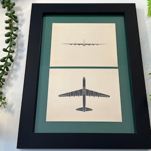 Cartões de reconhecimento originais do B-36 de 1948 - tamanho A5