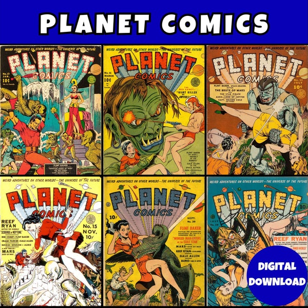 Planet Comics Collection - 73 Rare Vintage Golden Age Classic Science Fiction PDF/CBR Comic Books - Digital Download