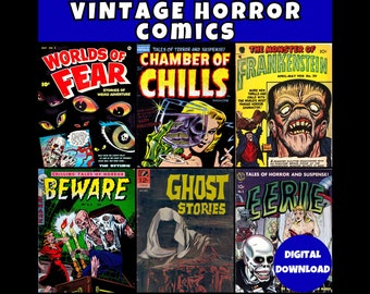 Collection vintage Horror Comics Collection - 1214 bandes dessinées PDF - Tales of Horror Comics, Chamber of Chills Comics et bien d'autres - Téléchargement numérique