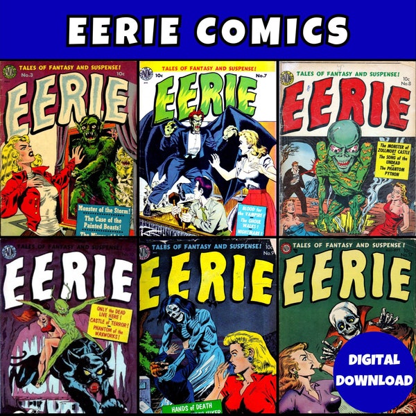 Eerie Comics Collection - 18 Vintage PDF CBR Horror Comic Books By Avon Comics - Golden Age Comics - Digital Download