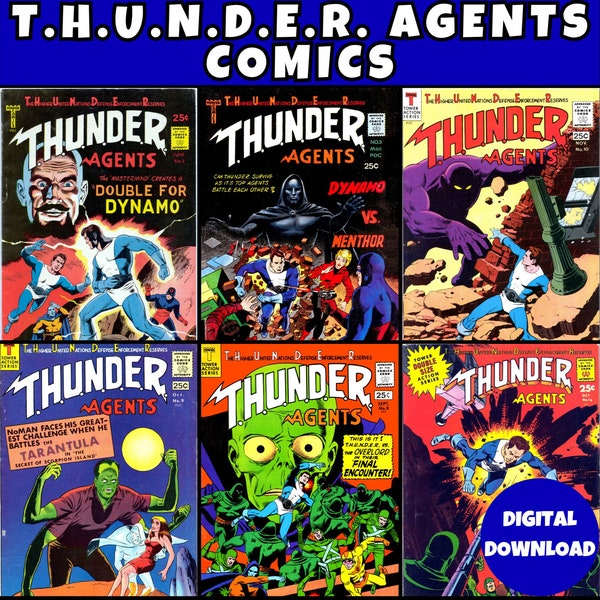 T.H.U.N.D.E.R Agents Comics Collection - 20 PDF/CBR Comic Books By Tower Comics - Vintage Super Hero Comics - Digital Download