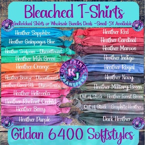 Wholesale Bleached T-Shirt~ BLANK Bleached Individual T-shirts great for Sublimation~ Wholesale Bleached T-shirt~