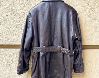 80s vintage brown leather jacket Oversized jacket Soft leather jacket Real lambskin jacket Genuine leather light jacket Leather outfit M(36)