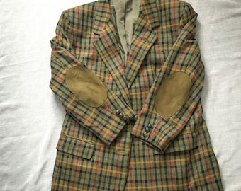 Blazer scozzese vintage anni '80 di DAKS London Blazer da donna Abbigliamento primaverile Blazer in lana verde