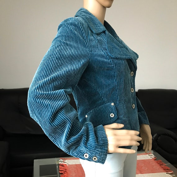 Vtg Y2k MNG Teal Blue Corduroy Blazer Mango Slim Fit Blazer Fitted Blazer Women Spring Clothing Vintage Jacket Etsy Ireland