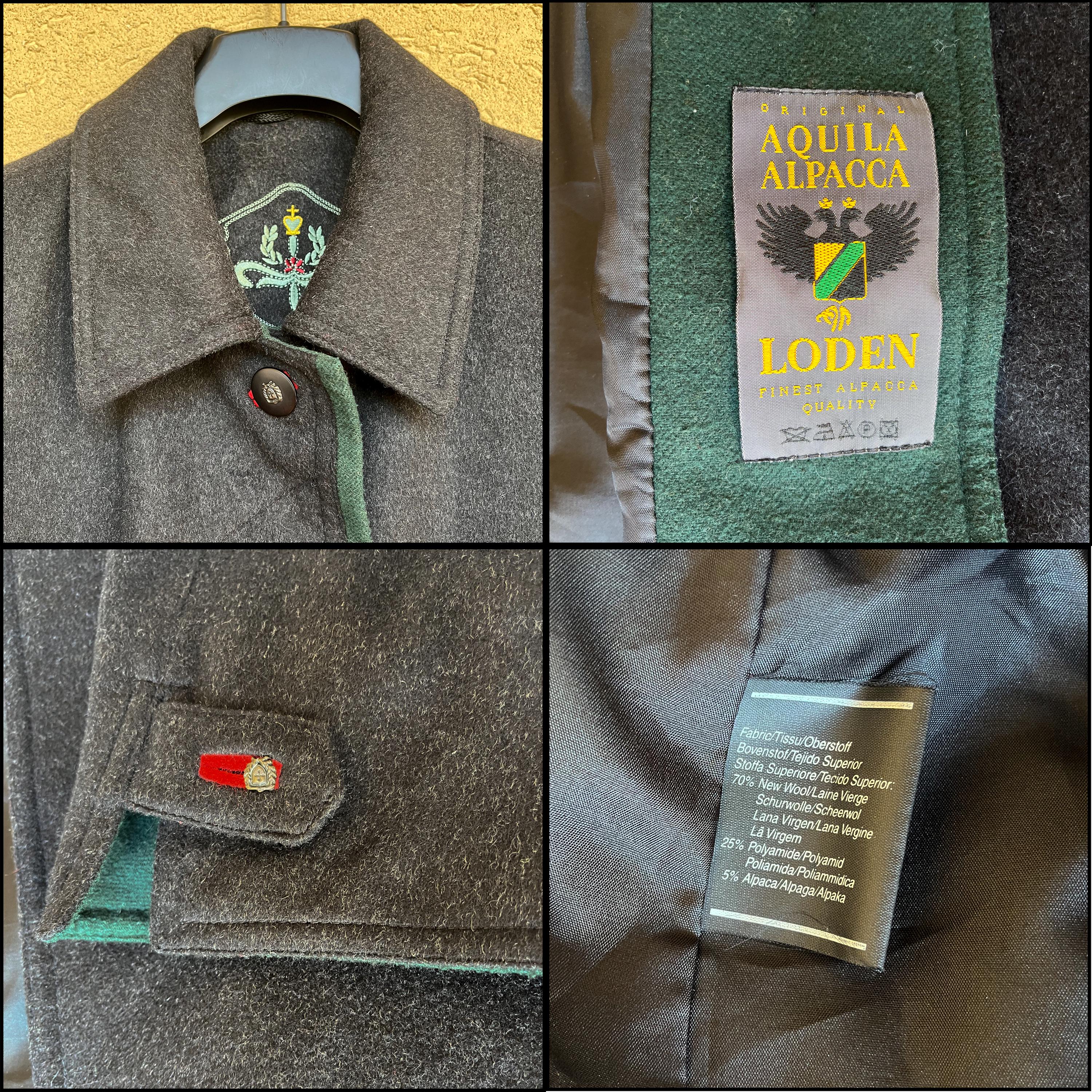 80s Vintage Wool Coat Original Aquila Alpaca Loden Coat for