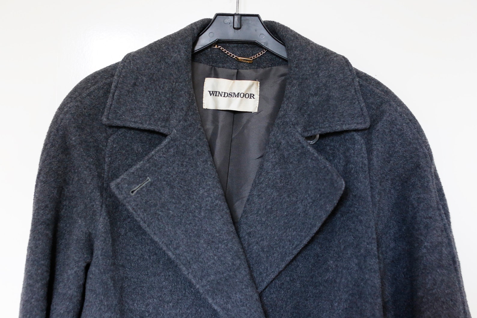 Vintage 80s Short Wool Coat Double Breasted Purple 16 18 main image 0