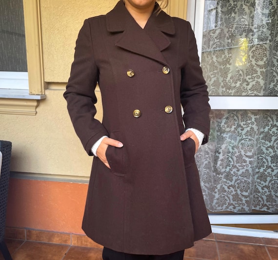 90s Laura Ashley Coat Wide Lapel Double Breasted Coat Fall and Winter Wool Trench Coat Vintage Laura Ashley Coats for Women Etsy