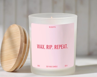 Esthetician Candle, Esthetician Gifts Cosmetology Gift Wax Rip Repeat Funny Waxer Gift Esthetician Candle Esthetician Birthday Gift