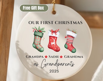 Personalized New Grandparents Ornament First Christmas As Grandparents Ornament From Grandchild Gift For Grandparents New Baby Ornament